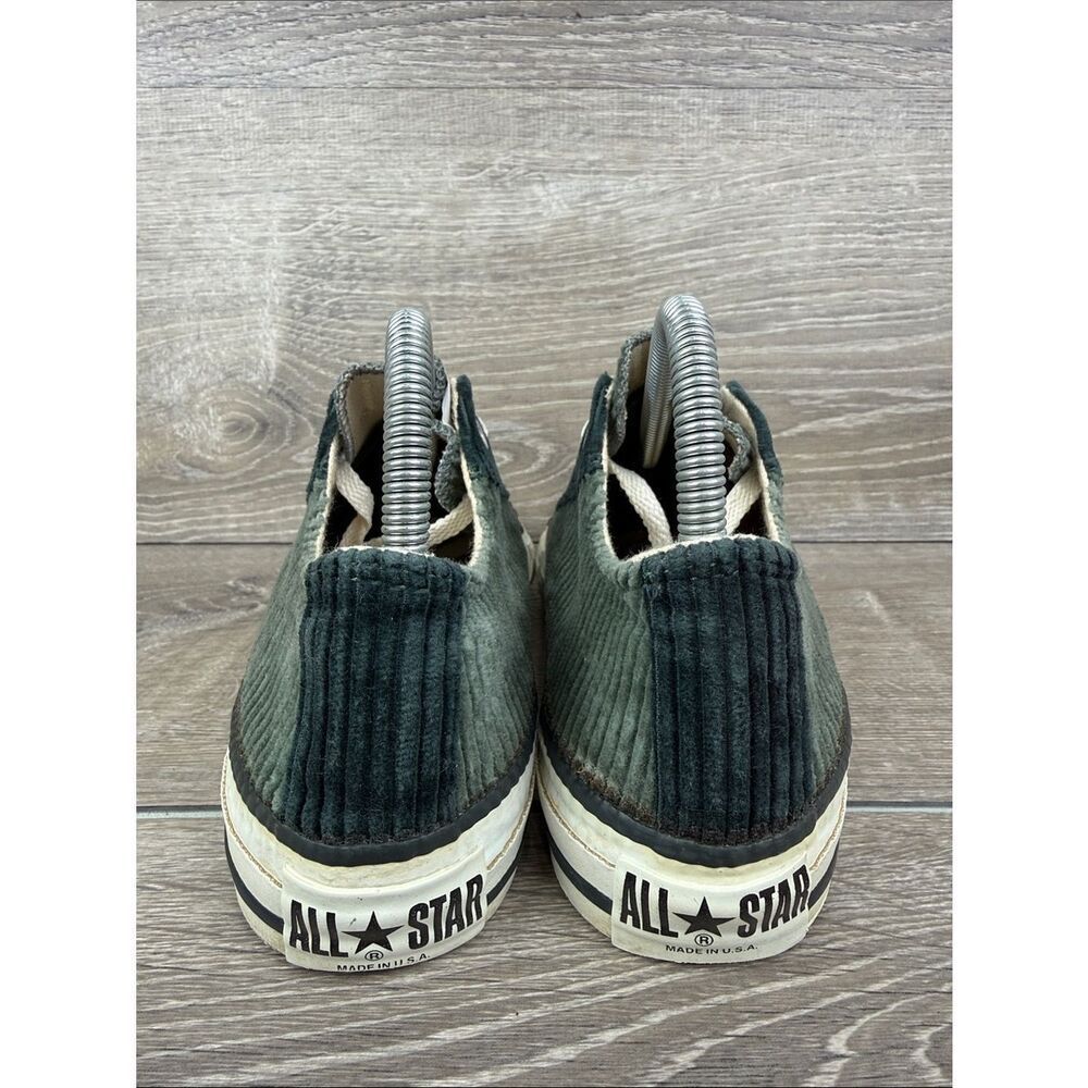 Vtg Converse All-Star Men’s Sz 6/Womens 8 Low Green Corduroy Sneakers Made in US - Picture 4 of 12